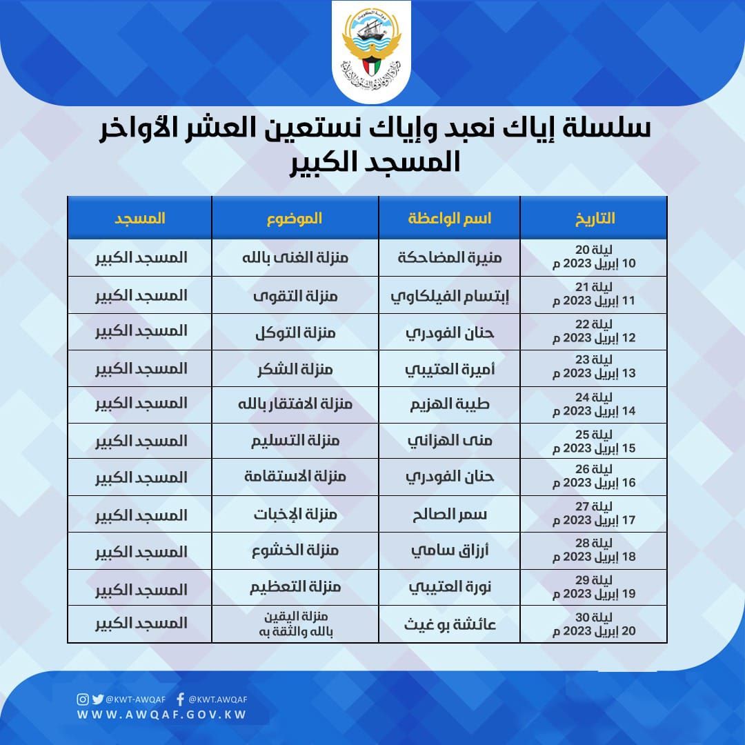 سلسلة إياك نعبد وإياك نستعين العشر الأواخر المسجد الكبير